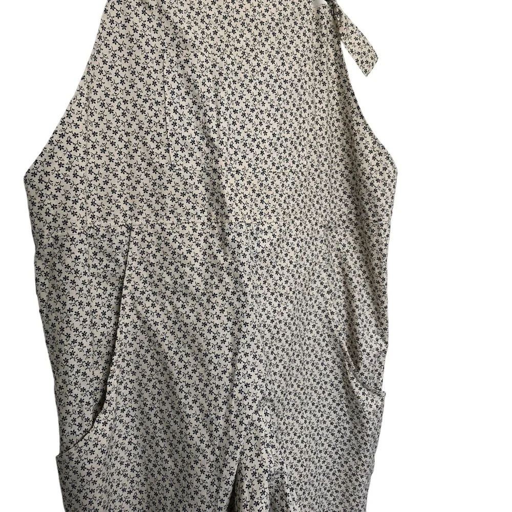Farmhouse Frocks Overalls Floral Md Relaxed Tapered Bib Handmade Amish Romper - Picture 5 of 7